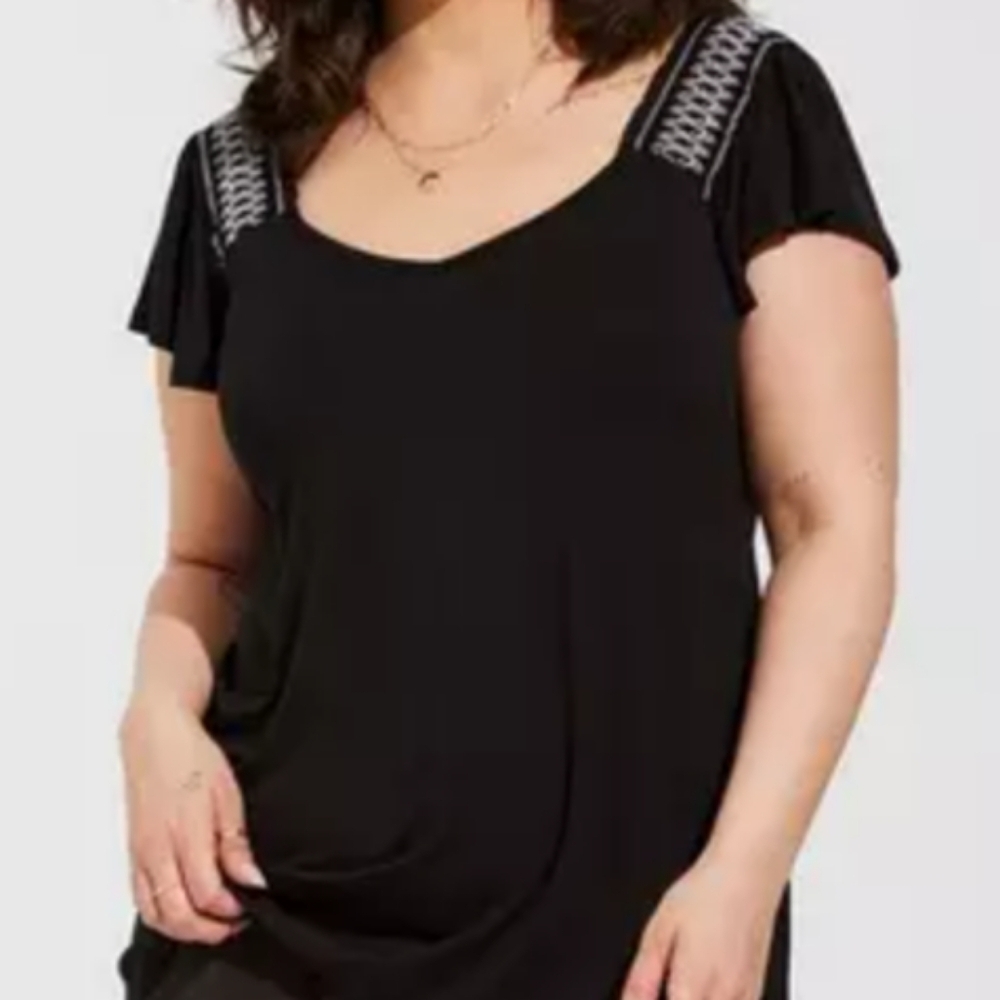 Torrid Super Soft Smocked Flutter Sleeve Top Women's Plus Size 3X